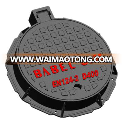 EN124 -2 D400 dia 800 ductile iron casting round manhole cover